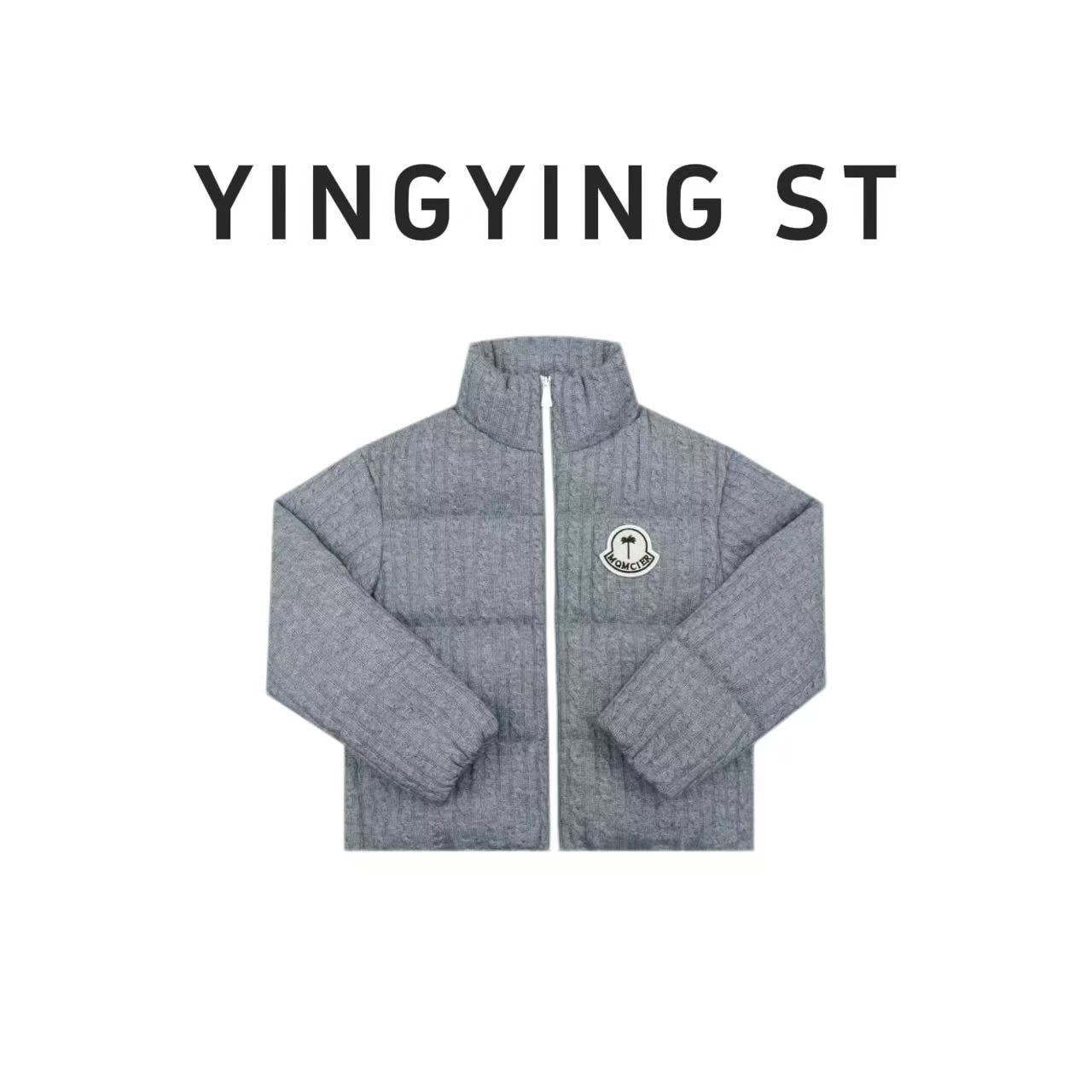 【YINGYING】老钱风新国表90绒羽绒服麻花刺绣毛线超厚8602