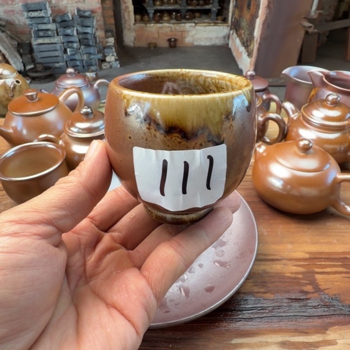 ****甜建水紫陶白泥柴烧杯