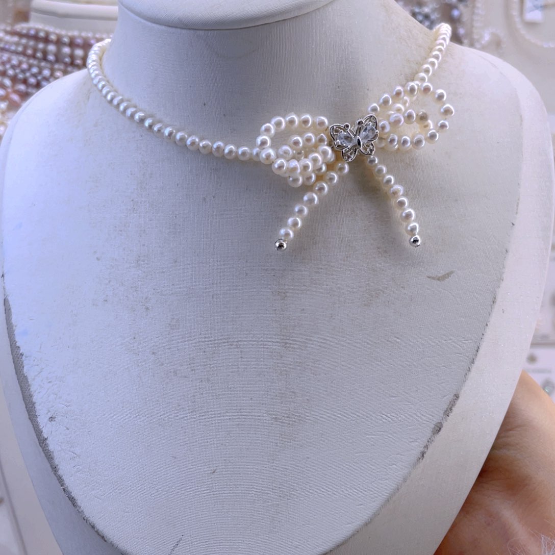 未镶嵌耳饰淡水珍珠项链