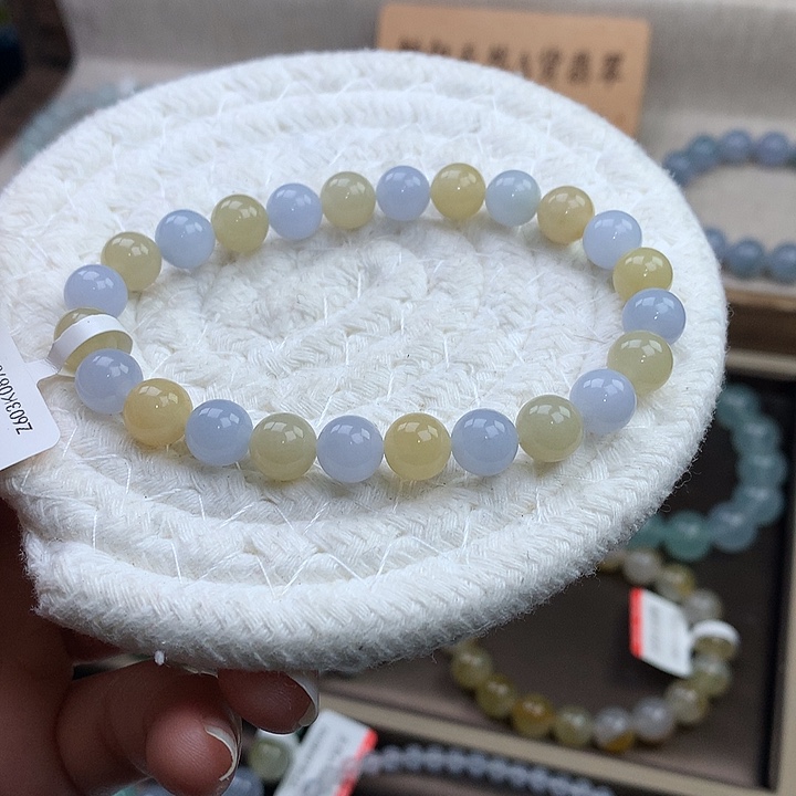 翡翠未镶嵌手链胶润紫黄，福利