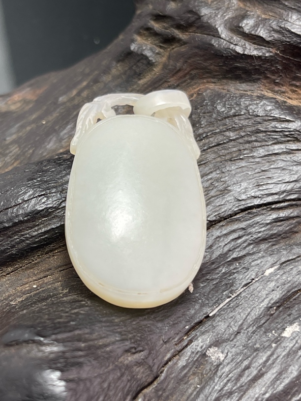 和田白玉平安牌挂件吊坠