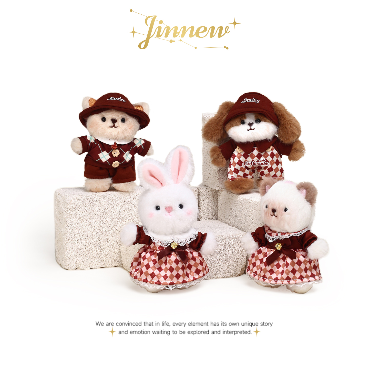 jinnew原创英伦风大只毛绒动物玩偶挂件摆件生日小礼物带香味可爱