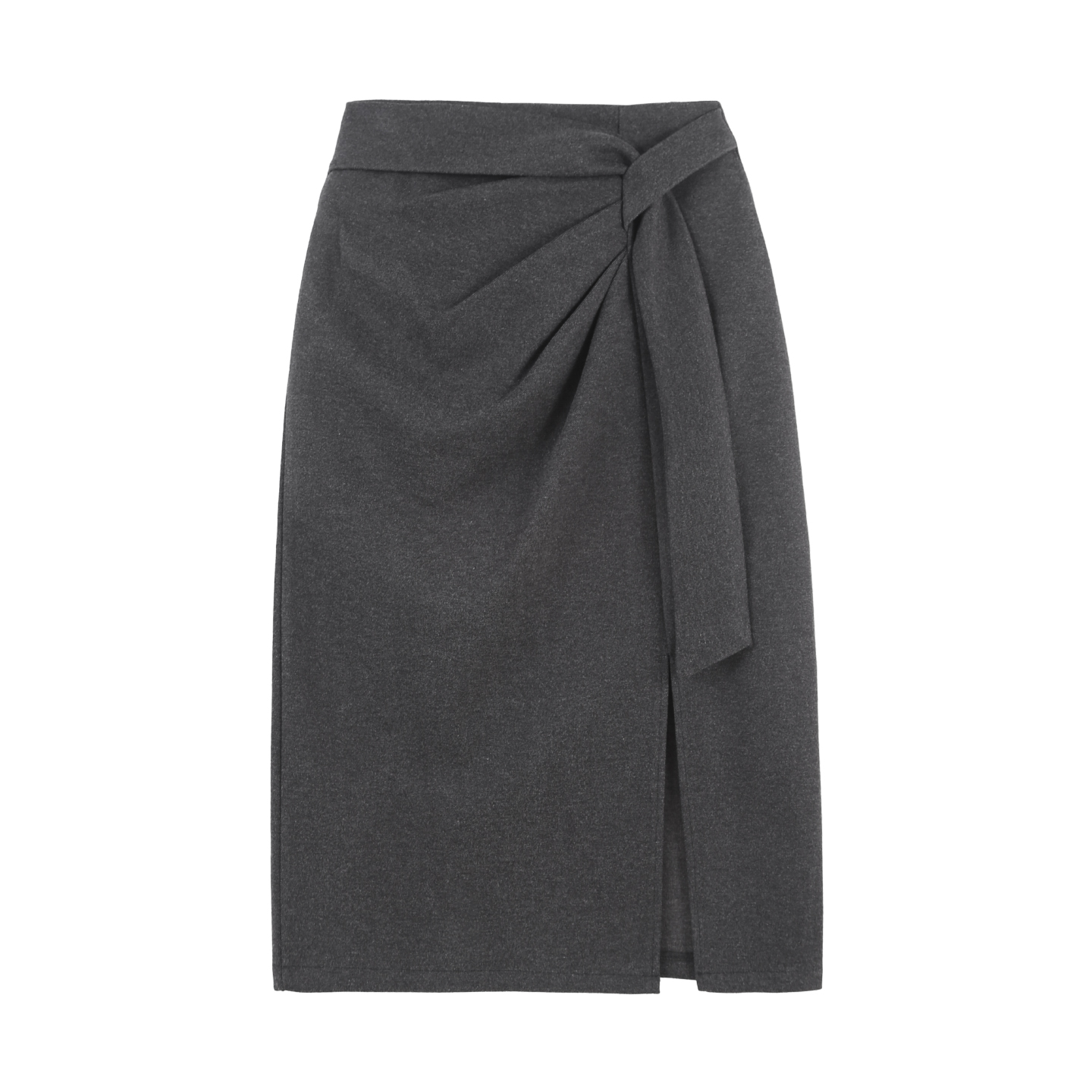 2025冬季新款开叉长裙褶皱设计复古休闲风显瘦半裙HBZXW918588