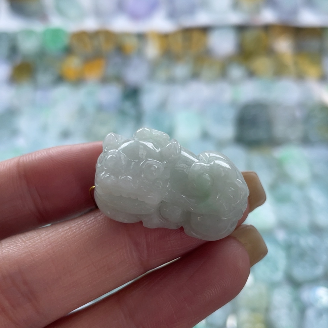 奋***斗翡翠未镶嵌颈饰貔貅