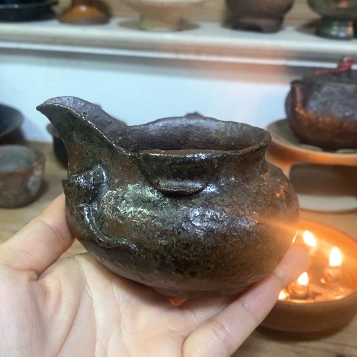 老陶泥手捏公道杯