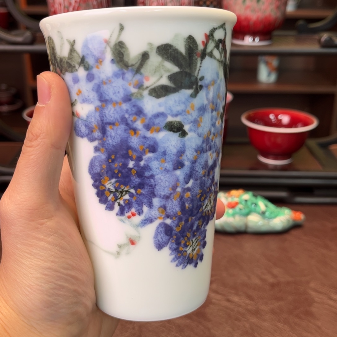 陶杯子景德镇陶东方陶瓷杯子壶盖碗