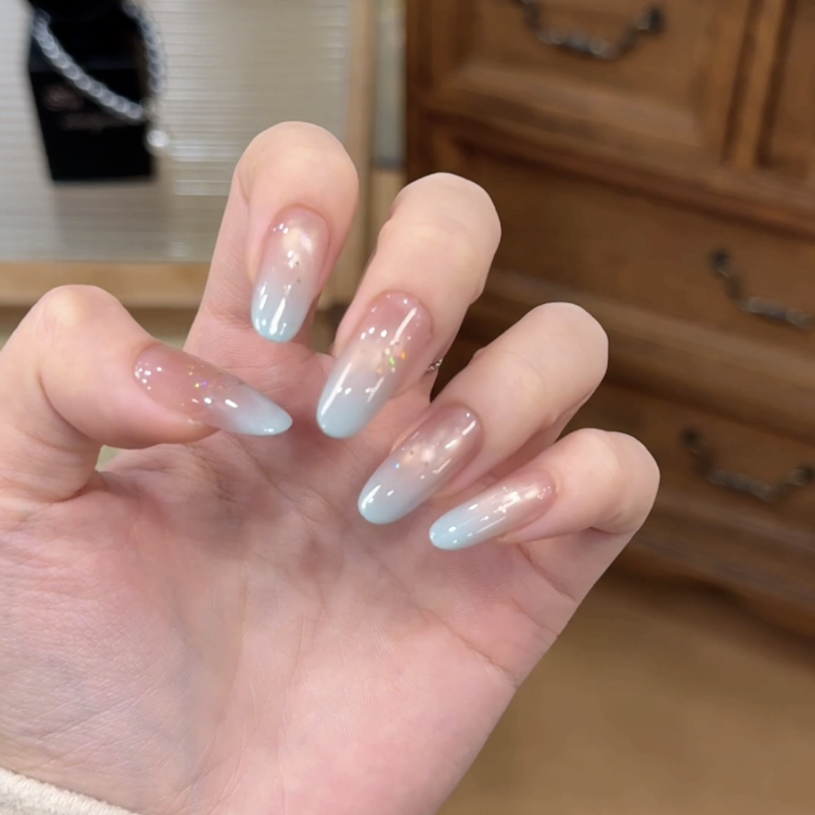 【海风情话】珊瑚纪显白温柔裸色猫眼渐变纯手工穿戴甲