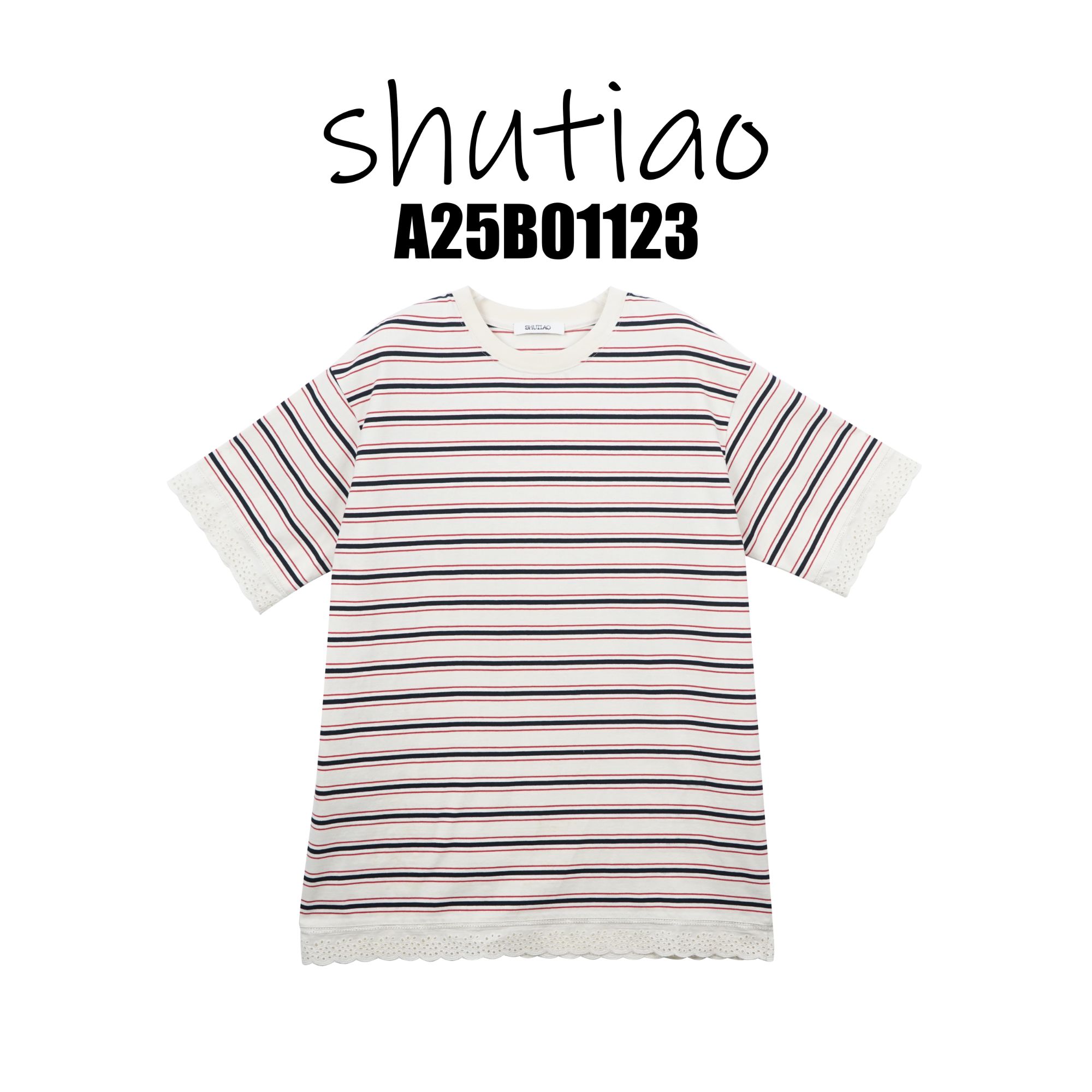 【SHUTIAO】2025夏季：新款小众设计款T恤A25B01123