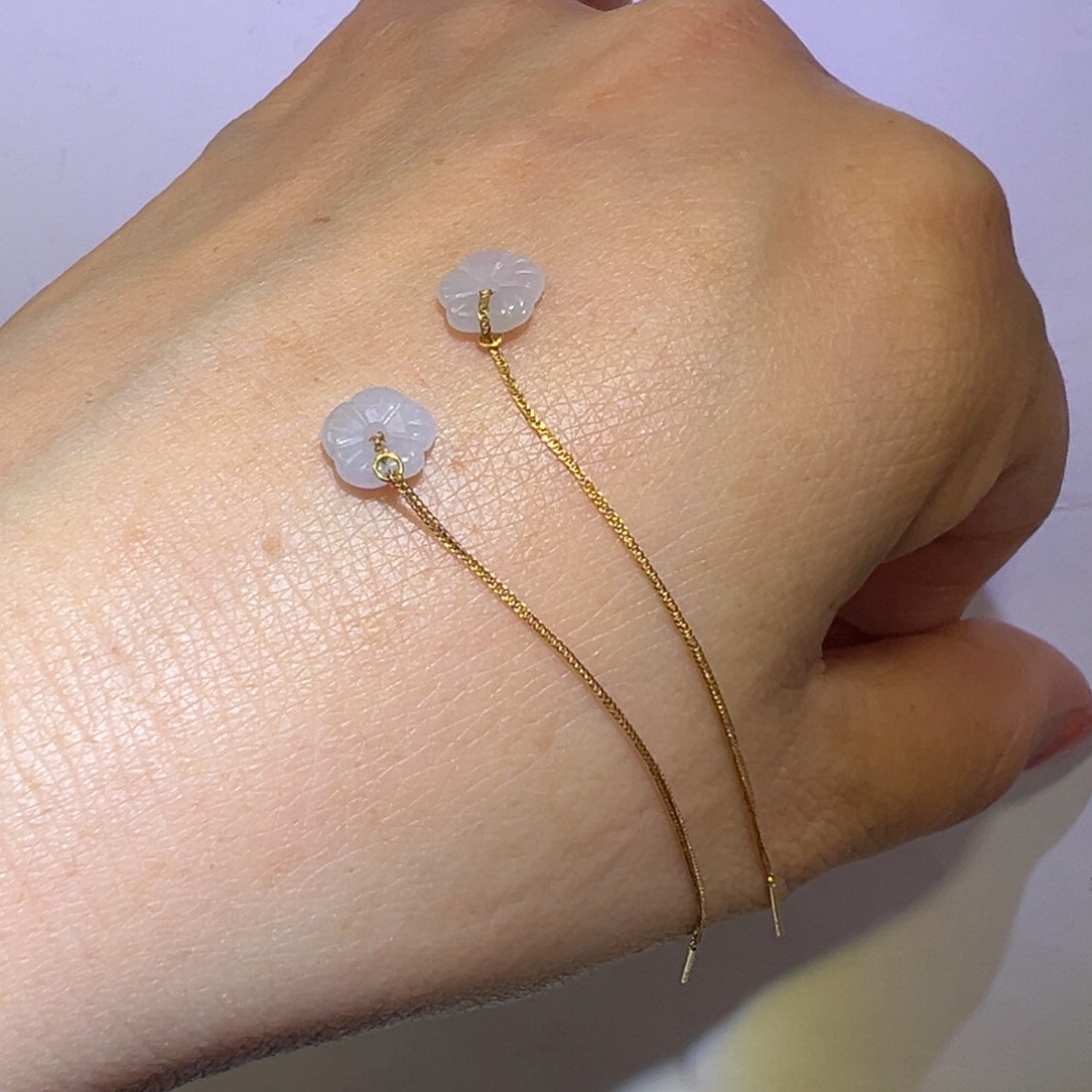 翡翠颈饰18K金镶嵌耳环