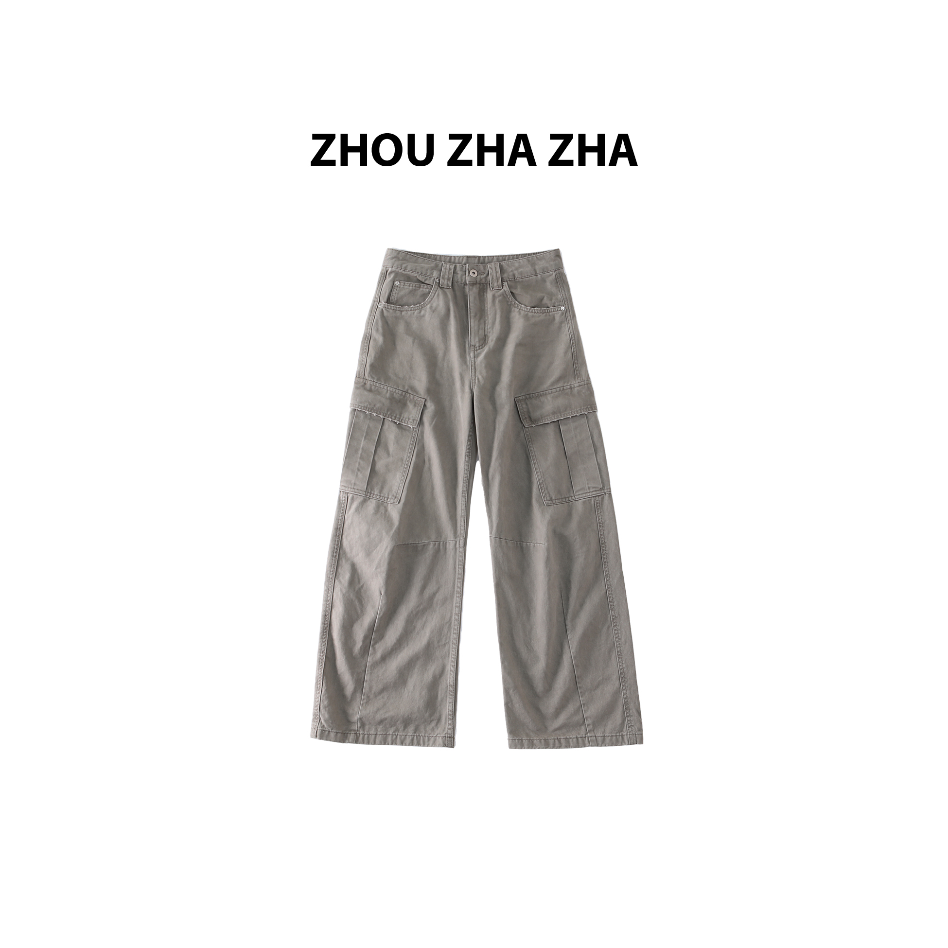 【周炸炸】美式街头弯刀休闲宽松工装牛仔裤#254513