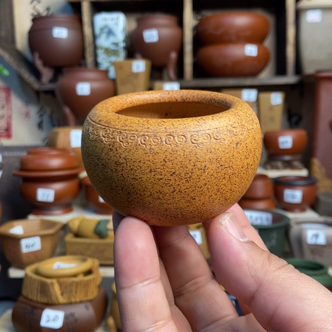 紫砂花盆孙伟手拉胚，内口经尺寸5×4