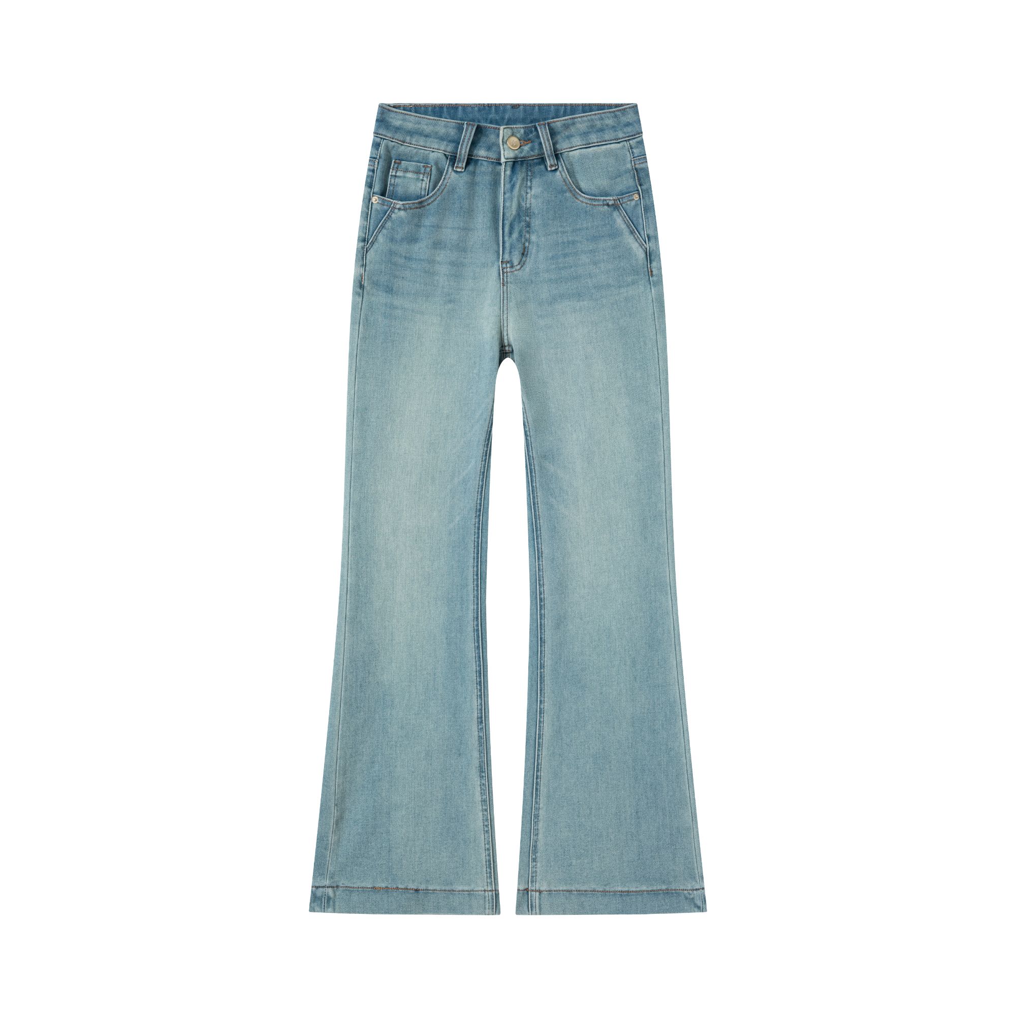 【JEANS】薄荷曼波绿·完美弹腿精高腰筒喇牛仔裤女百搭显高显瘦