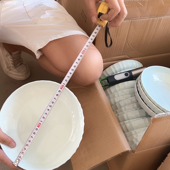 微瑕介意勿拍不退不换 青玉8英寸美味盘4只