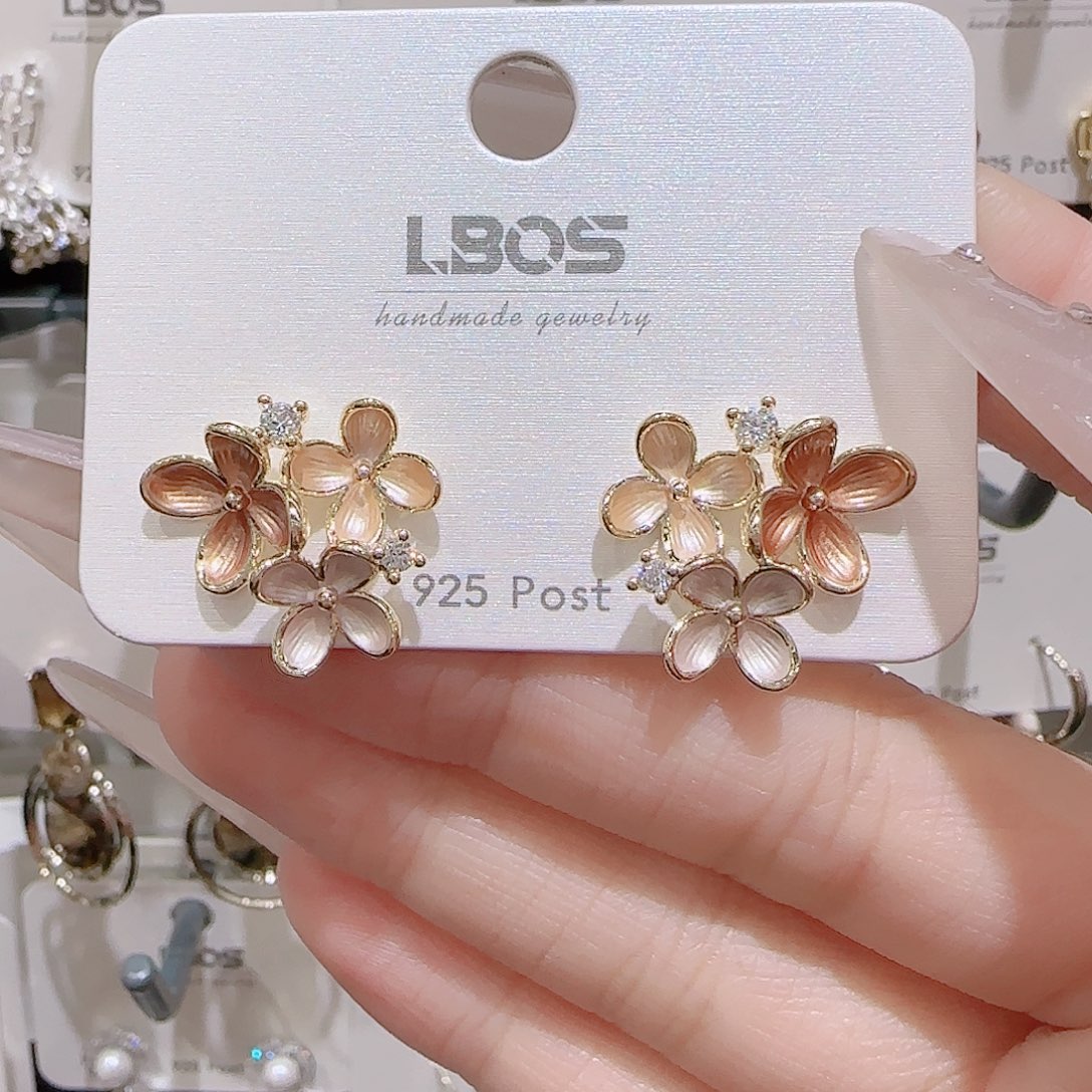 锆石铜合金925银耳环