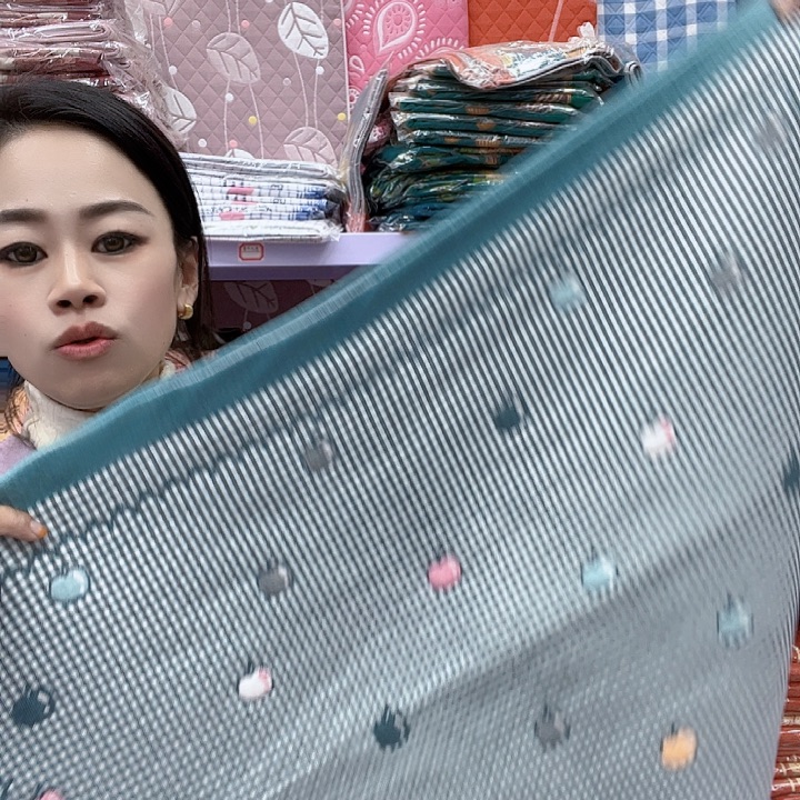 棉蓝绿色平安果棉