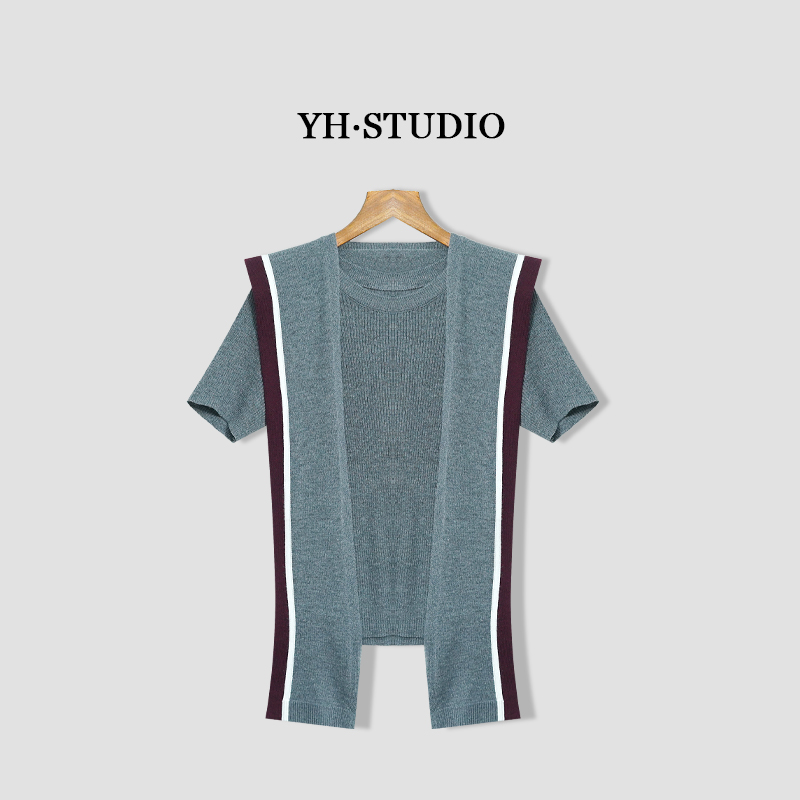 【艺涵】威尼斯灰~新早秋新款时尚简单清爽短袖31603