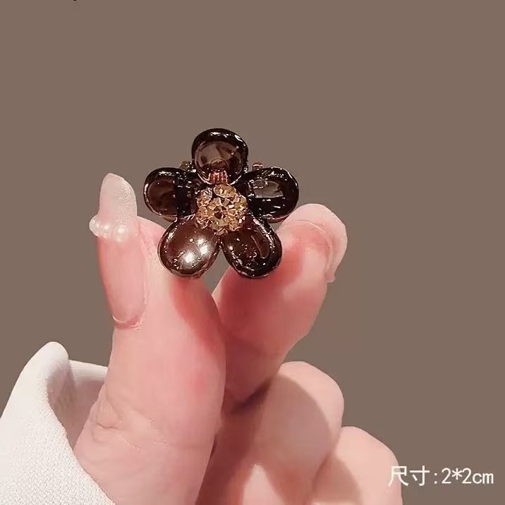 迷你花朵发卡饰品韩国头顶小发夹花朵刘海夹顶夹头发夹子抓夹小号