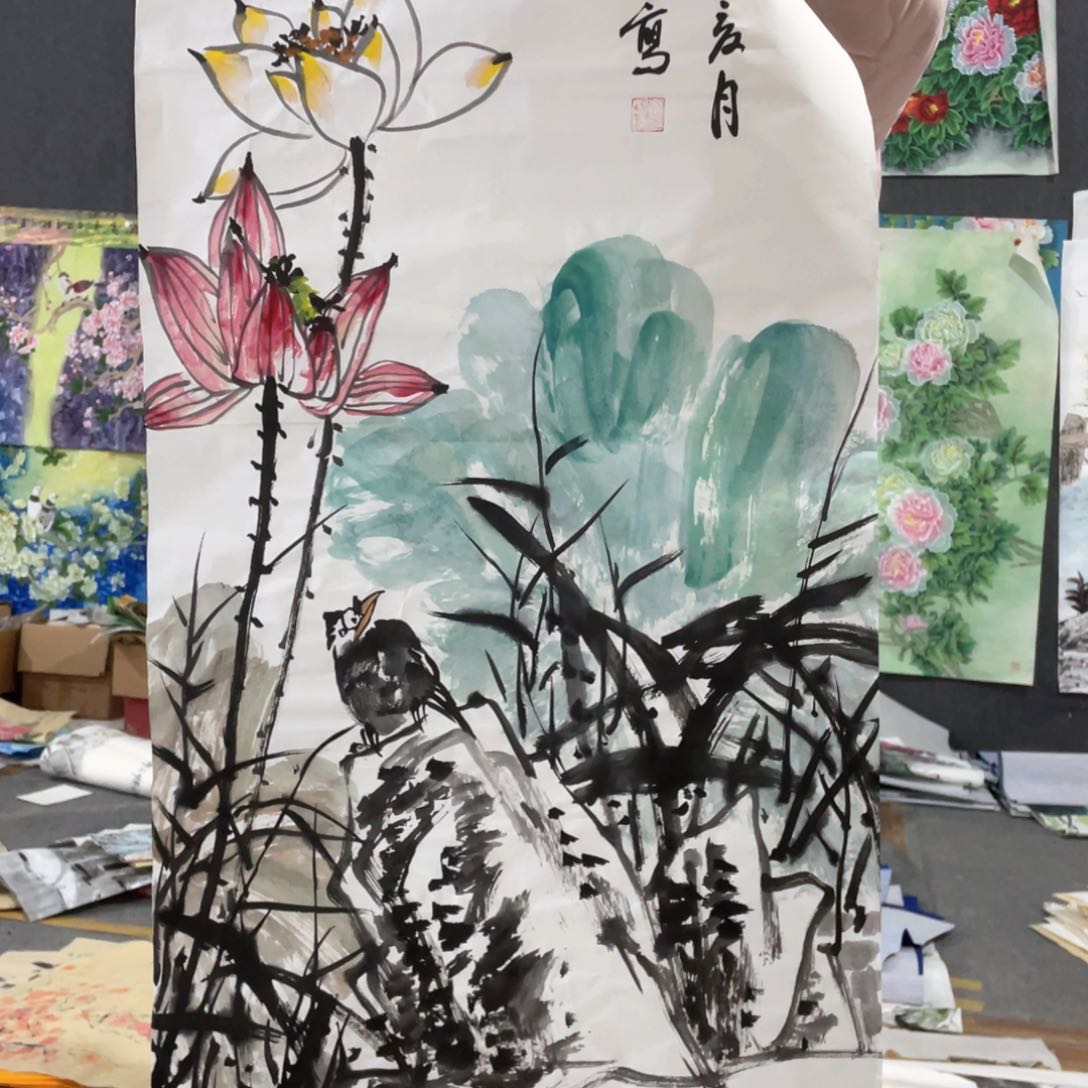 国画国画作者画心一张