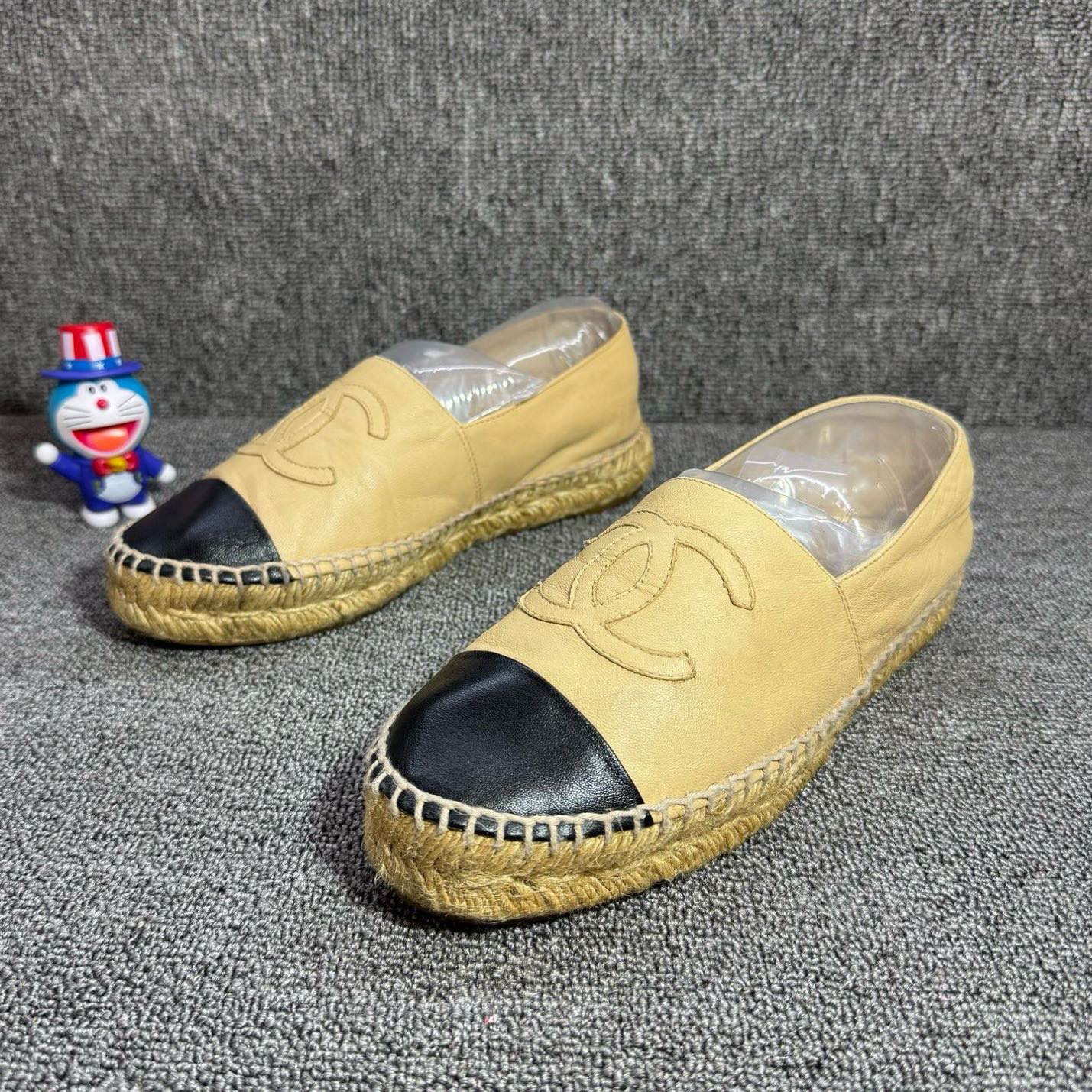 99新 Chanel/香奈儿 37码 裸色渔夫鞋 D1770