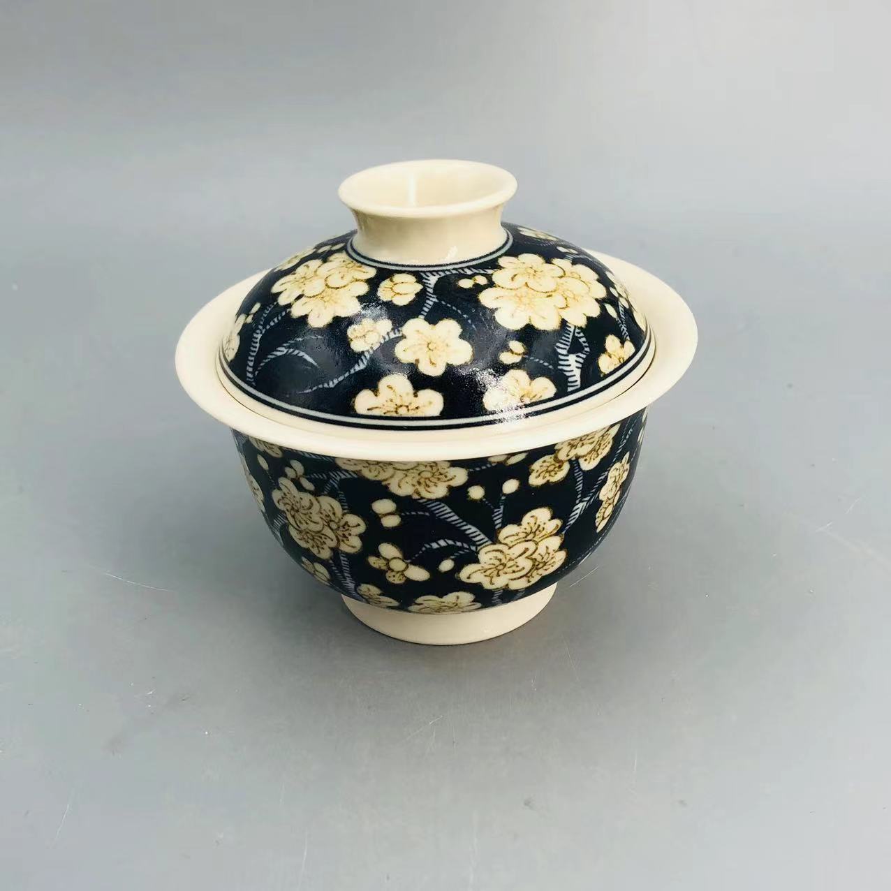 【占春生】釉里金蓝地冰梅炉式杯 zcsy1178