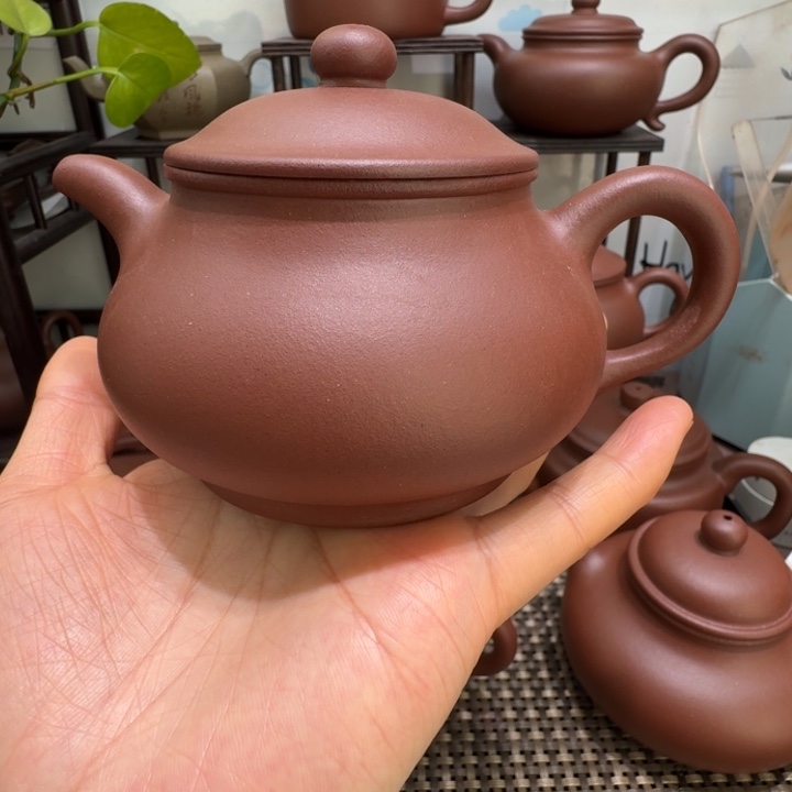 紫砂茶壶微瑕潘壶240cc紫泥