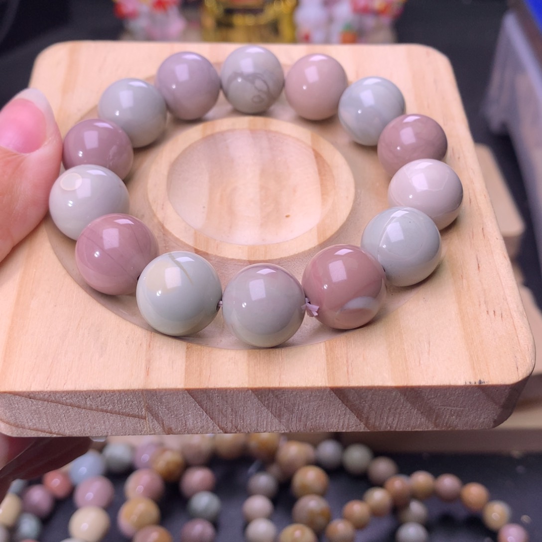 石英质玉手链合金半*桃3