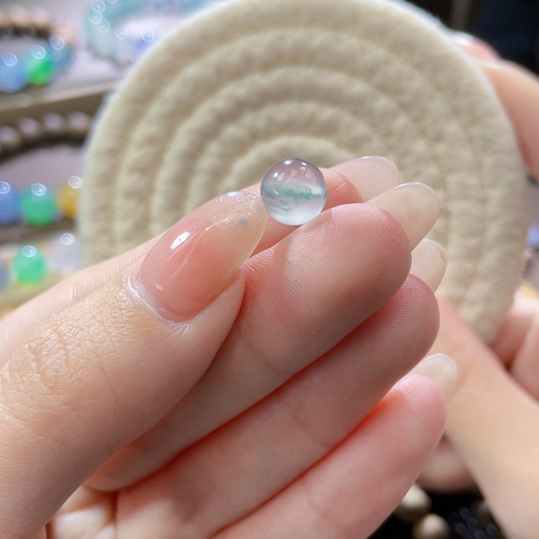 翡翠未镶嵌手链卡8.7白钢