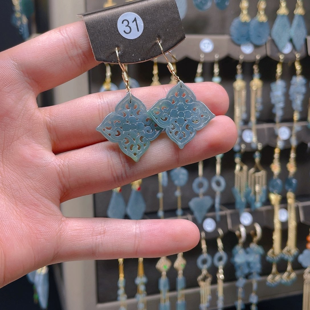 翡翠耳饰合金翡翠饰品