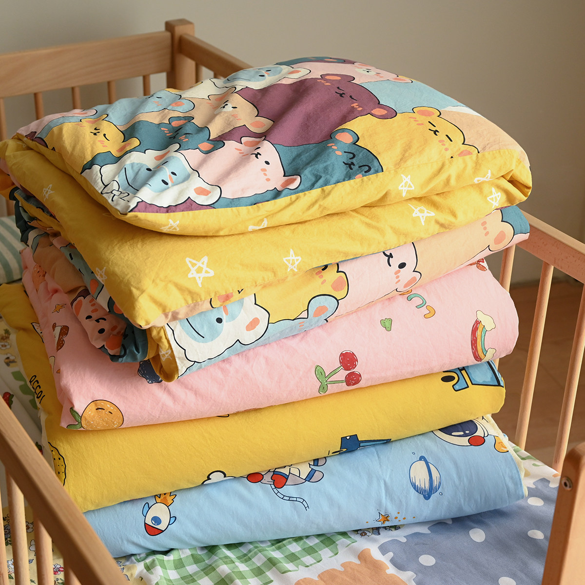 特 40支高支水洗棉 幼儿园棉花被带被罩儿童被芯卡通棉盖被 冬季