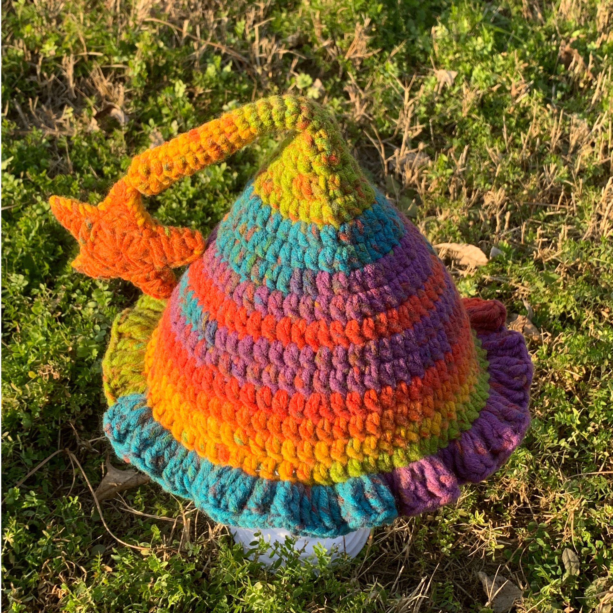 【成品成人款】魔法精灵帽女巫帽纯手工钩织帽子网红时尚