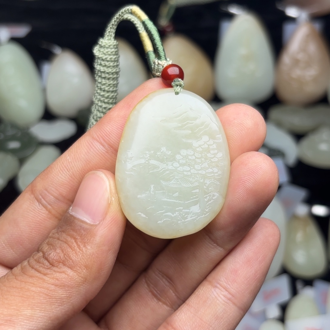 和田玉未镶嵌吊坠(不含链)