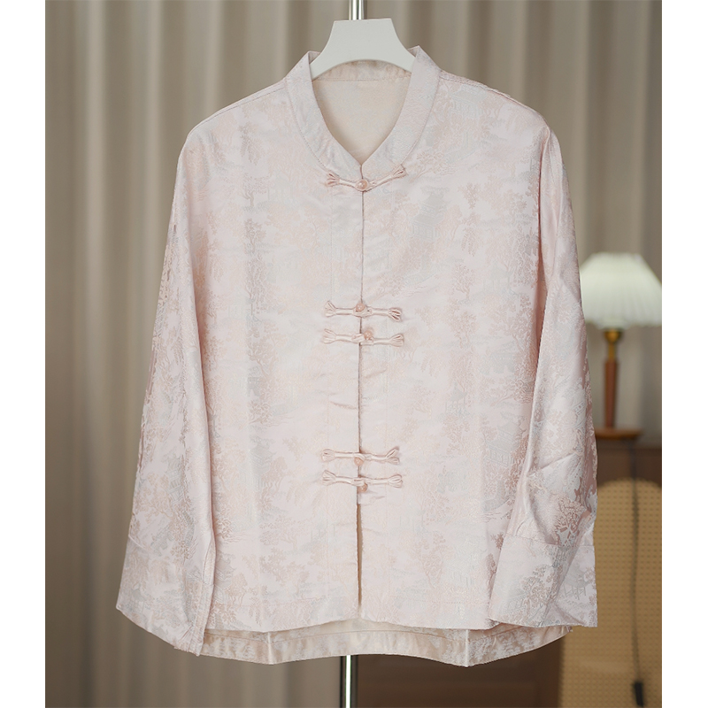 清松-1358-重磅宋锦香云老料织锦缎女上衣外套