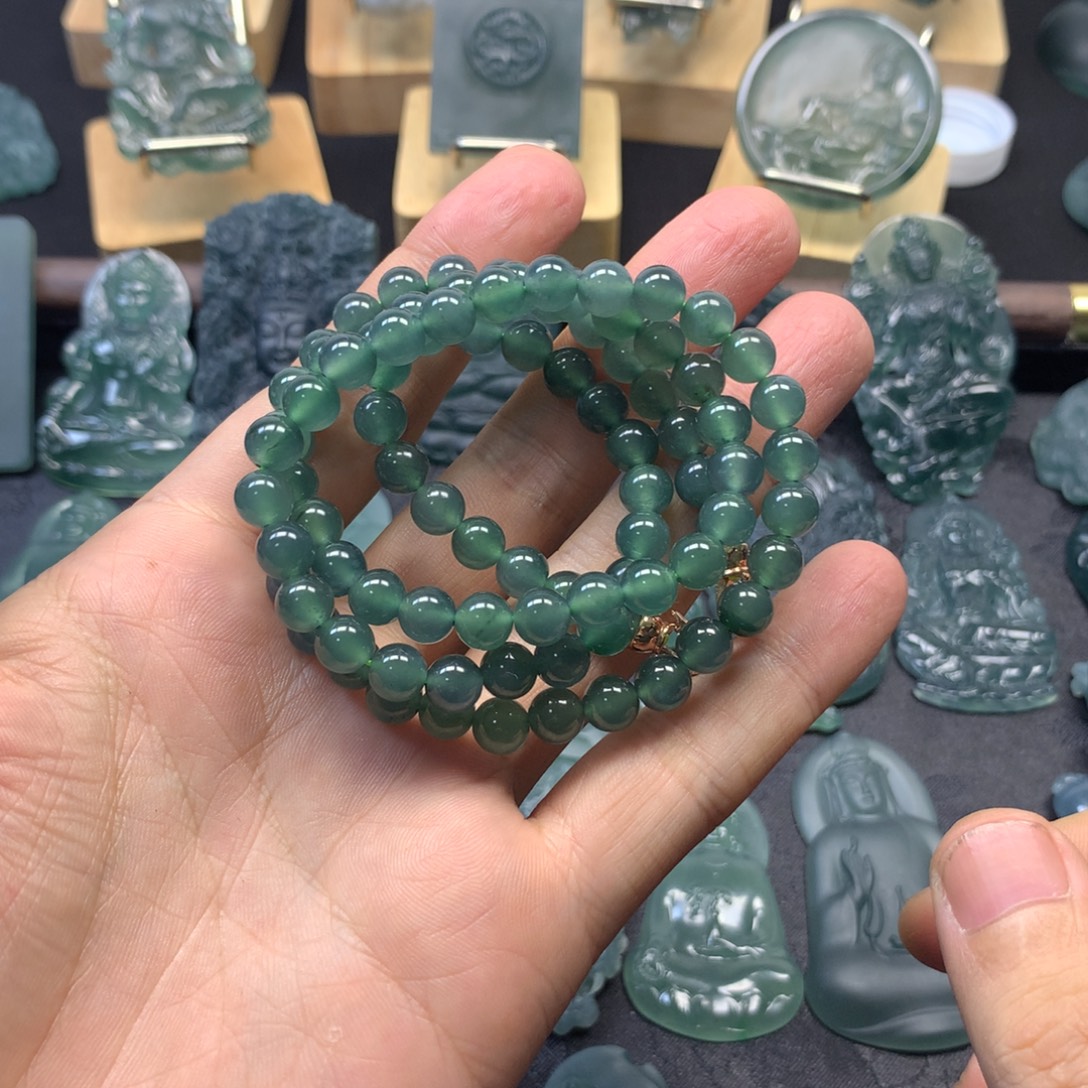 翡翠未镶嵌颈饰翡翠珠链