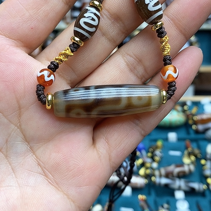 玛瑙/玉髓颈饰合金黑*