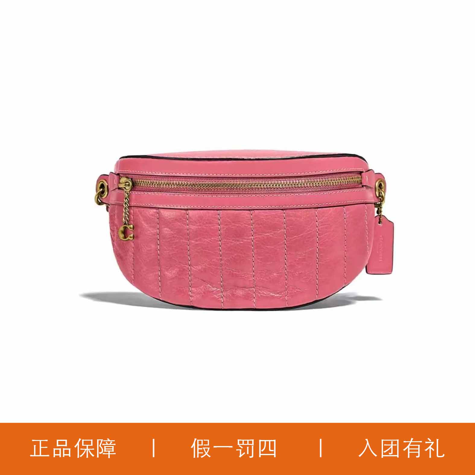 95新 COACH/蔻驰 蔻驰纯色云朵腰包/Y8589/22X12X6