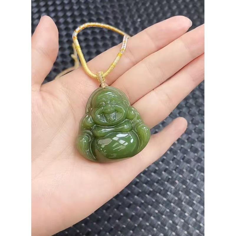 和田玉牛油果佛公吊坠DZ044多样性发其一拆标不退不换