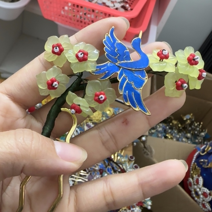 醋酸铁合金鹅毛仿点翠瑕疵