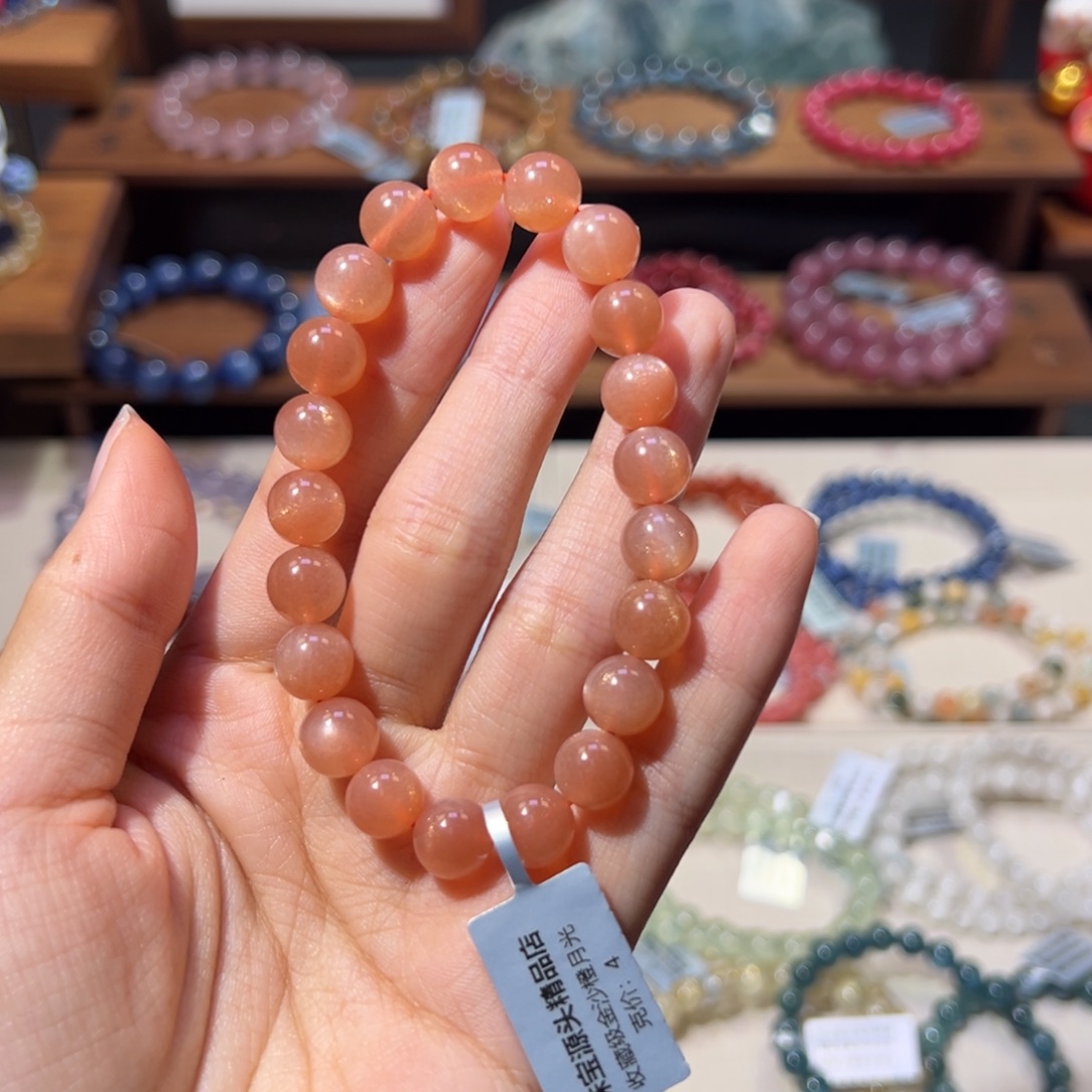 L***n手链未镶嵌水晶9m收藏级金沙橙月光