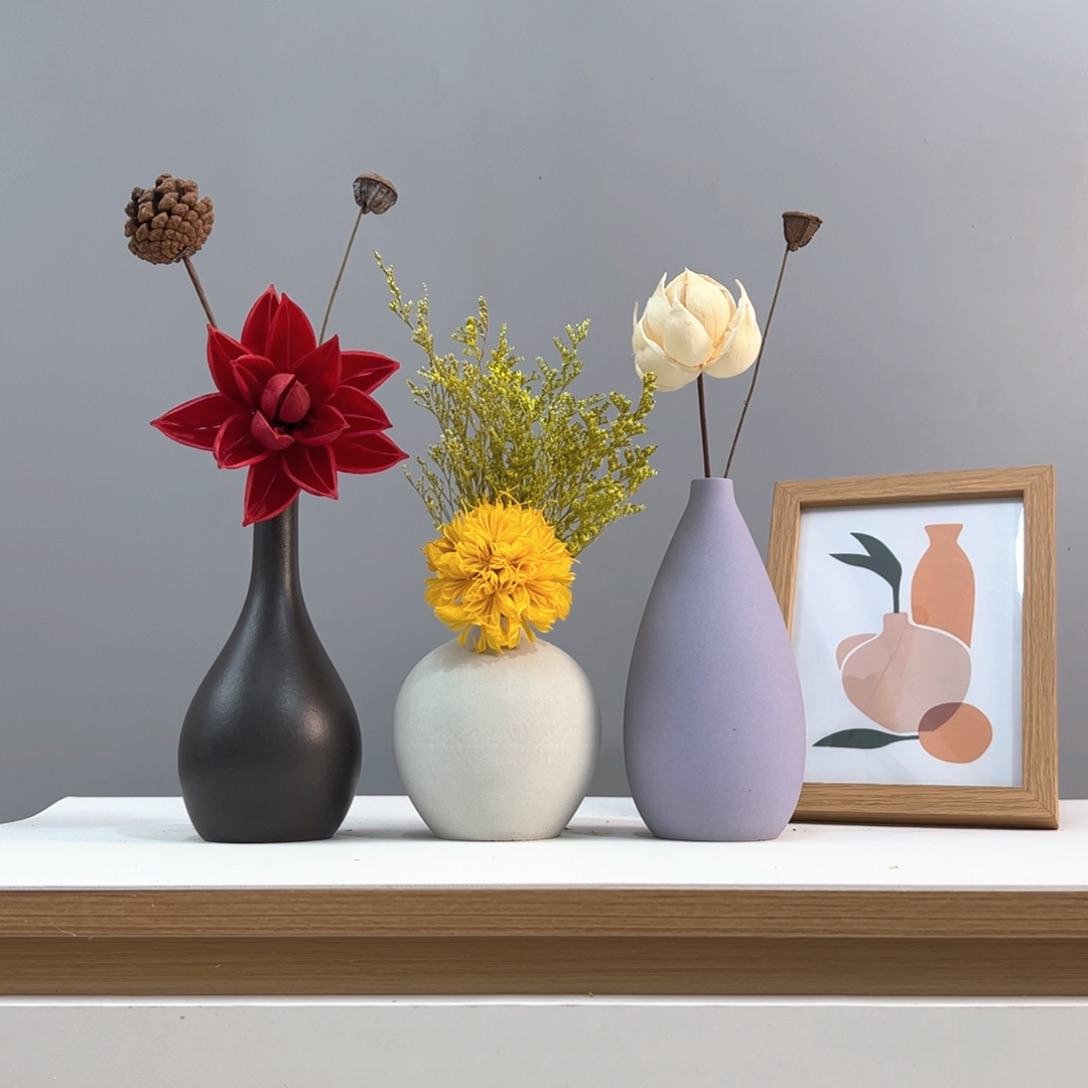 摆件不带画框 花瓶带花高度20-30厘米左右