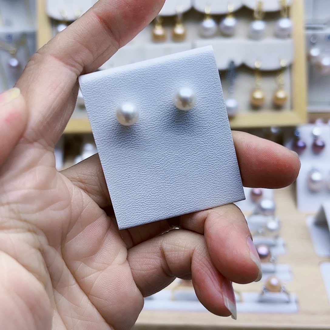 淡水珍珠耳饰银S925镶嵌