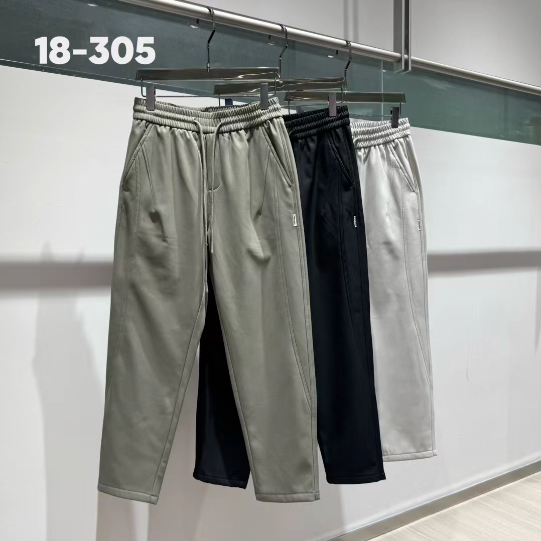 冬款男士三三斜复特殊绒宽松立体剪裁休闲加绒长裤18-305