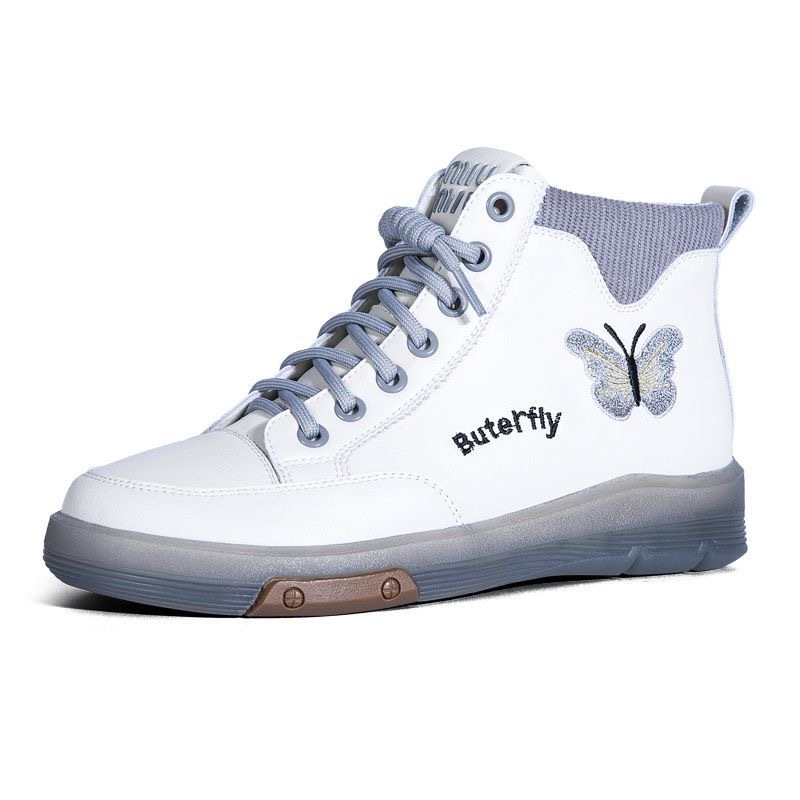 春秋英伦风短靴女款高帮休闲小皮鞋女高帮鞋