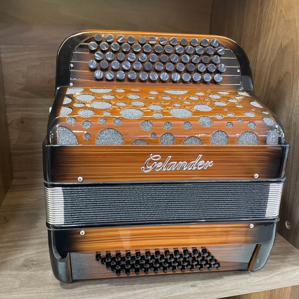 【双十一直播专享】格兰德60倍思两排簧木纹烤漆巴扬手风琴