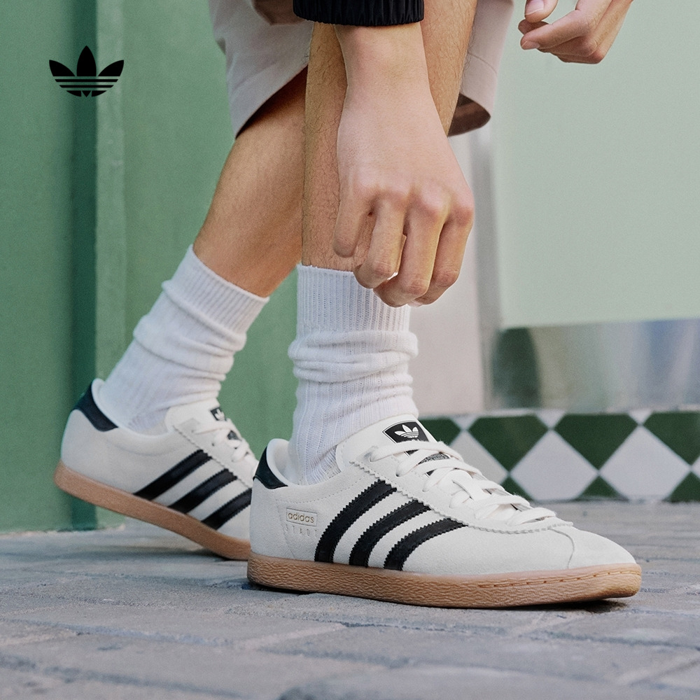 阿迪达斯三叶草「T头鞋」STADT经典时尚薄底运动板鞋男女 JR6343