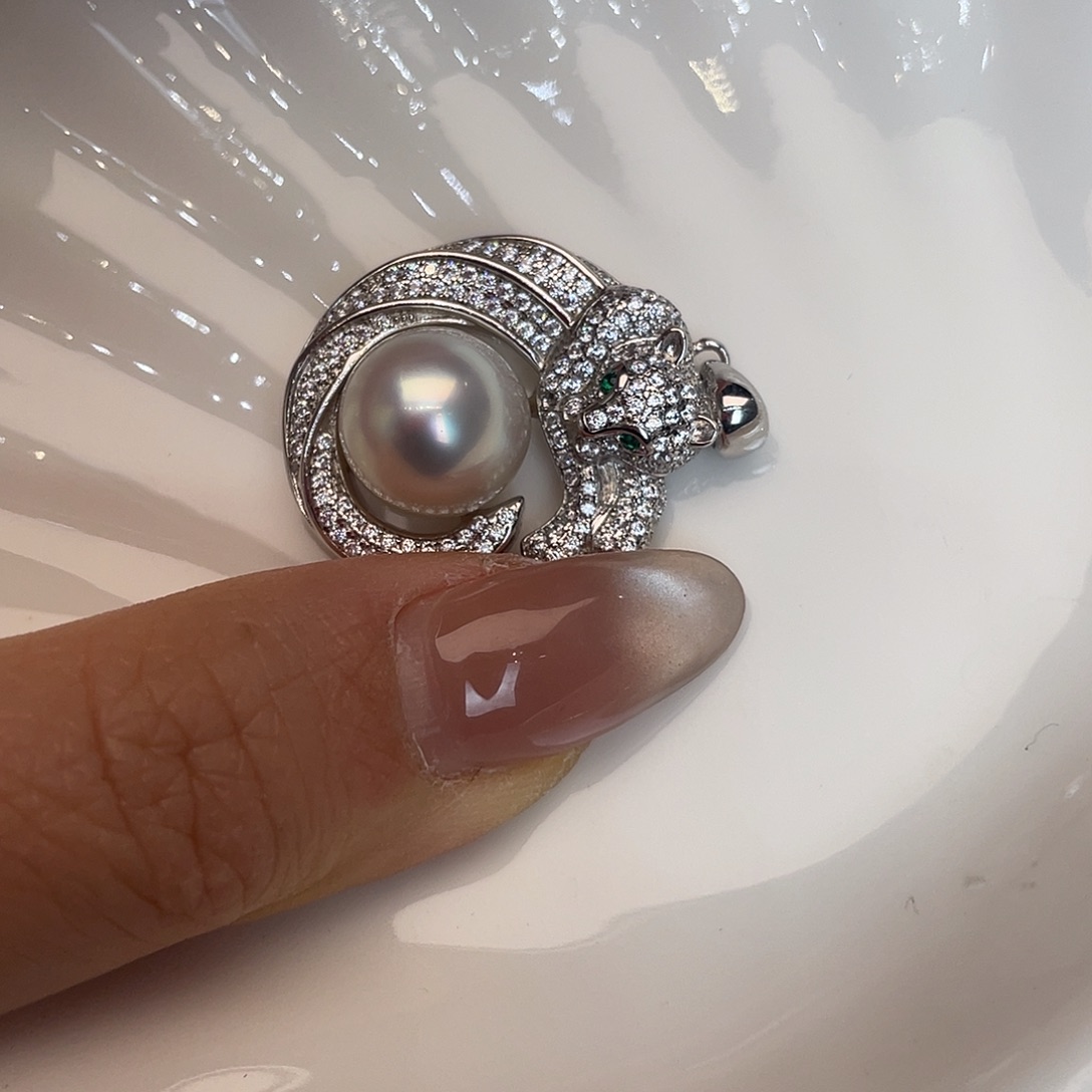 吊坠(不含链)银S925镶嵌海水珍珠