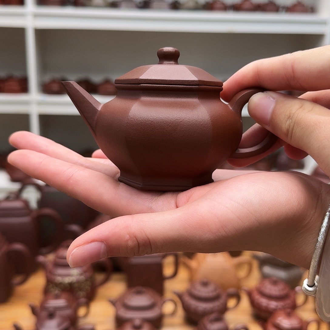 茶壶紫砂紫砂壶六方水平120cc