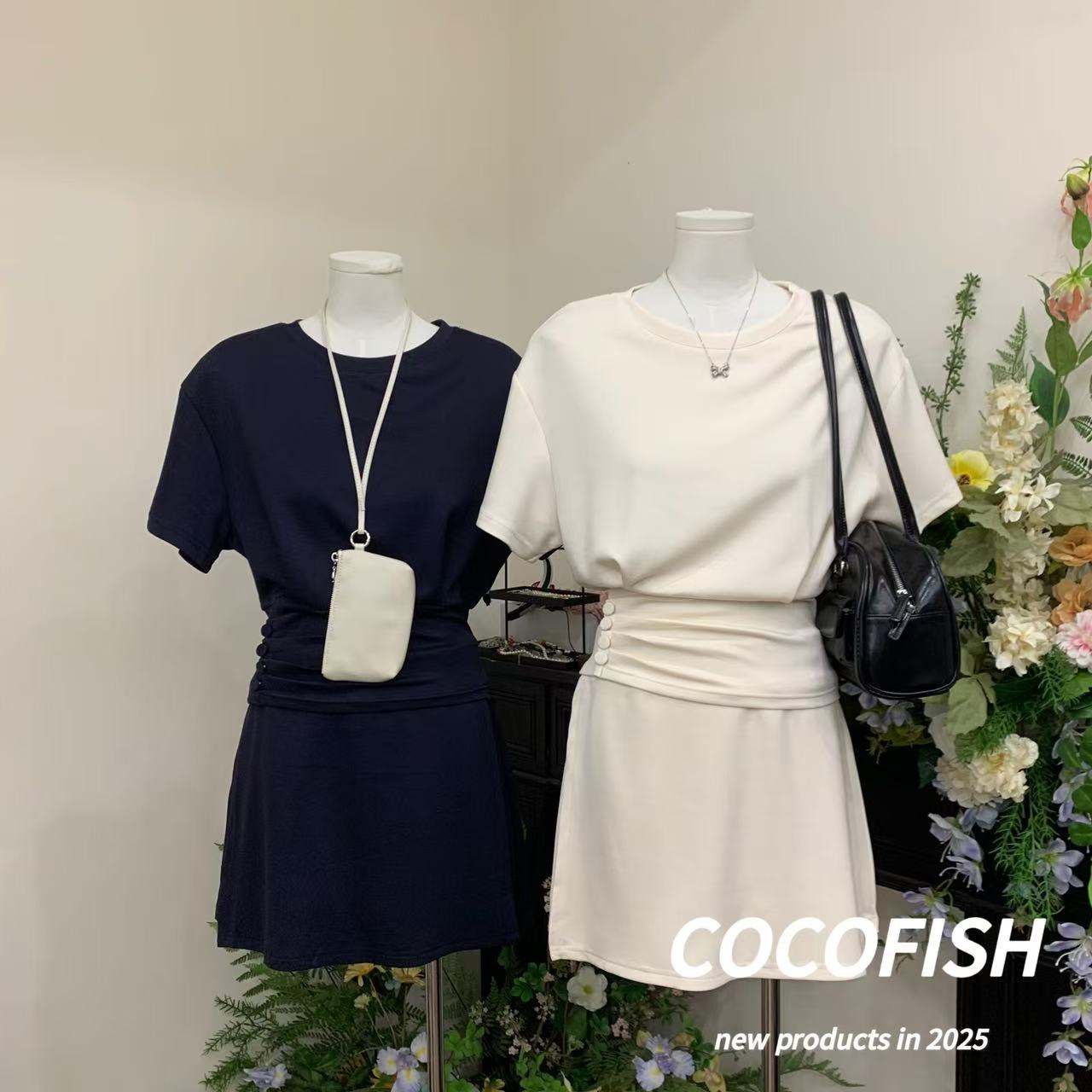 软糯显瘦短袖T恤+休闲百搭短裙套装#1120