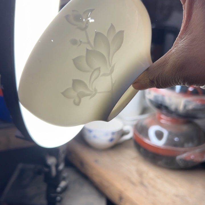 库存尾货玉兰米饭碗一对口径12