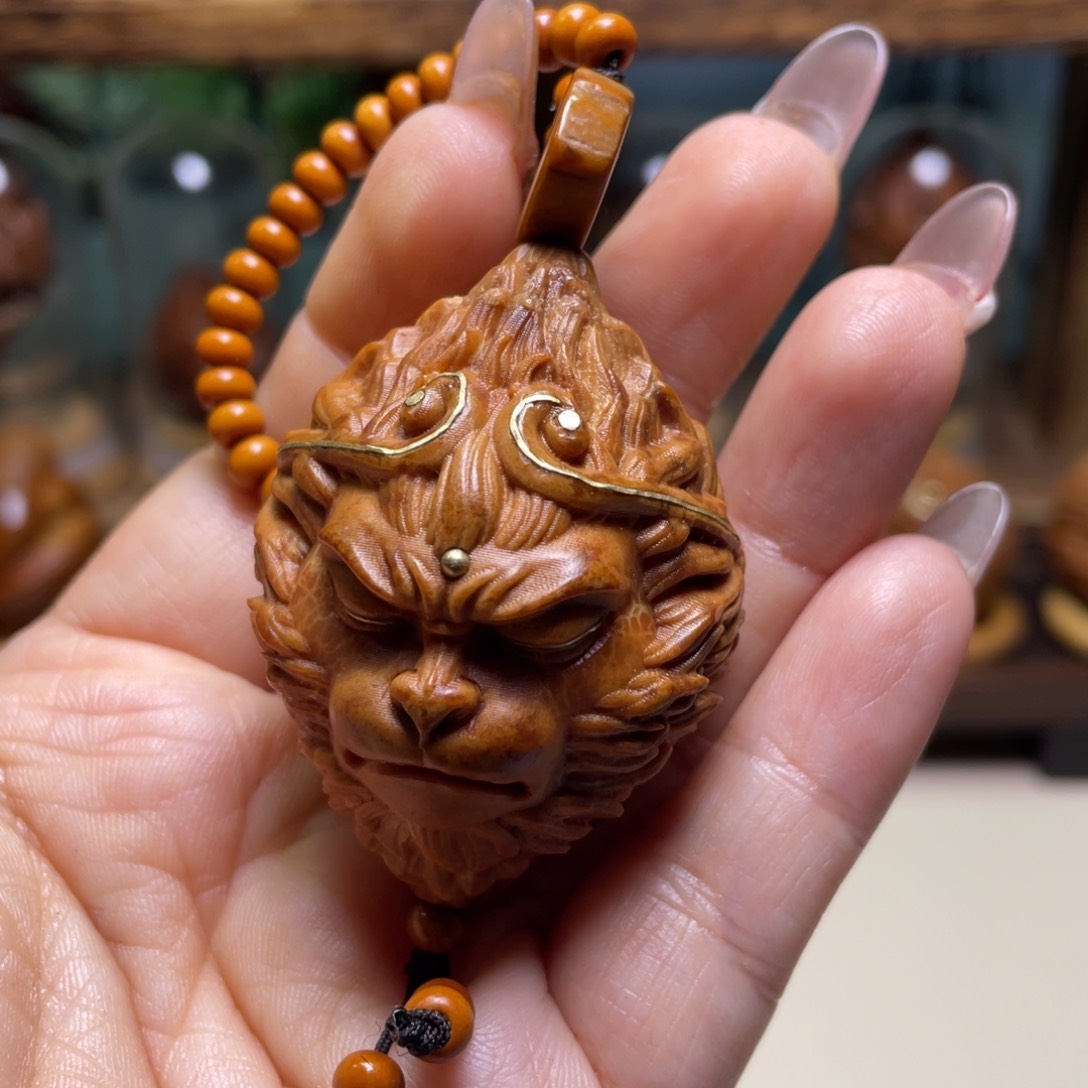 佛螺菩提吊坠镶嵌大圣手把