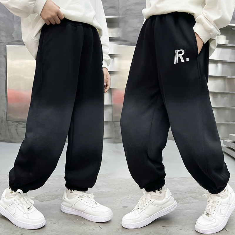 新款男童女童春秋薄款扎染帅气休闲卫裤